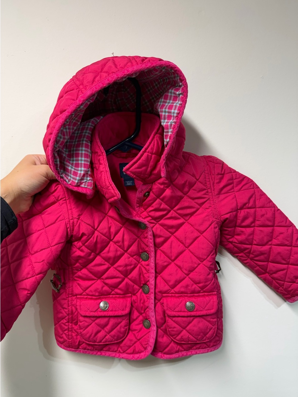 GAP Quilted Hooded Jacket in Hot Pink